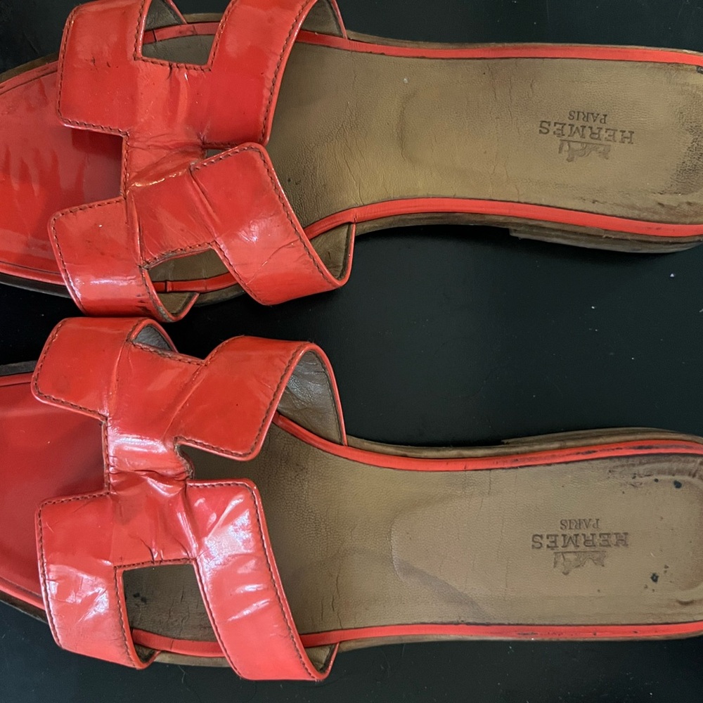 Hermes La Maison Vibrant Red Sandals